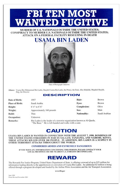 osama bin laden most wanted poster
